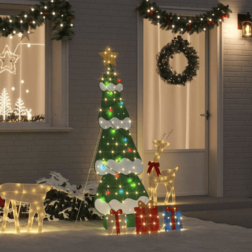 Árvore de Natal - Pinheiro de Natal Iluminada com 3 Caixas de Presente 2D Branco Quente