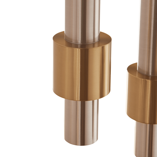 Candeeiro suspenso Lulled com 3 Abajures Cilíndricos Duplos GU10 200x28x28cm - Prata  Ouro lux.pro