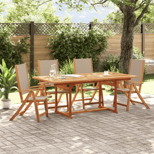 Cadeiras de jardim - Cadeiras de exterior dobráveis 4 pcs acácia maciça e textilene