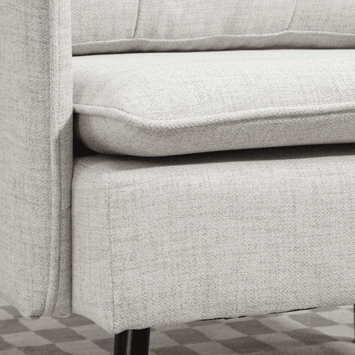 HOMCOM Poltrona Sala de Estar Poltrona Relax com Apoio para os Braços Assento Acolchoado e Pés de Aço Sofá Individual Moderno para Dormitório 76x68x80 cm Creme