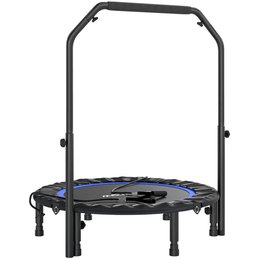 SPORTNOW Trampolim de Fitness Ø102 cm Trampolim Dobrável com Guiador Ajustável de 4 Níveis e Bandas para Treino de Pernas e Corpo em Casa Escritório Ginásio e Exterior Carga 150 kg Azul SPORTNOW Trampolim de Fitness Ø102 cm Trampolim Dobrável com Guiador Ajustável de 4 Níveis e Bandas para Treino de Pernas e Corpo em Casa Escritório Ginásio e Exterior Carga 150 kg Azul