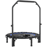 SPORTNOW Trampolim de Fitness Ø102 cm Trampolim Dobrável com Guiador Ajustável de 4 NÃveis e Bandas para Treino de Pernas e Corpo em Casa Escritório Ginásio e Exterior Carga 150 kg Azul