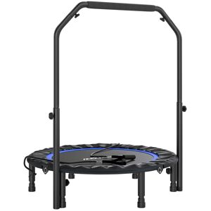 SPORTNOW Trampolim de Fitness Ø102 cm Trampolim Dobrável com Guiador Ajustável de 4 NÃveis e Bandas para Treino de Pernas e Corpo em Casa Escritório Ginásio e Exterior Carga 150 kg Azul