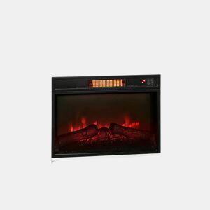 HOMCOM Lareira Elétrica Empotrada com Efeito de Chama 3D e Tira de Luz LED RGB 1800W Temporizador Termostato Digital Controlo Remoto para 30 m² 105x27x97 cm Branca