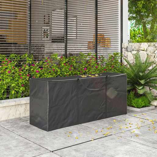 Outsunny Bolsa de Armazenamento para Almofadas de Jardim Impermeável, Bolsa de Armazenamento para Árvore de Natal, Oxford 600D Resistente com Alças, Capa para Almofadas de Exterior, 175x55x75 cm, Preto