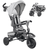 AIYAPLAY Triciclo Evolutivo 6 em 1 Triciclo para Bebés Dobrável 1-5 Anos Assento Giratório de 360° Guidão Encosto Reclinável Toldo Cinto de Segurança Cesto, Apoio para Pés 111,5x52x98 cm Cinza