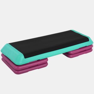 HOMCOM Step para Fitness Antiderrapante Altura Regulável 3 NÃveis de 101520 cm Carga 150 kg para ExercÃcio em Casa Ginásio 110x40x20 cm Multicolor