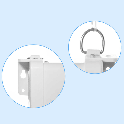 HOMCOM Tela de Projeção Manual 120 Polegadas Tela de Projeção Portátil Formato 16:9 com Altura Ajustável para Interior e Exterior Cinema em Casa 283x8x192 cm Branco