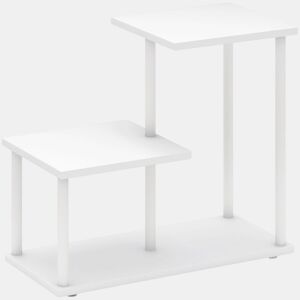HOMCOM Estante Efeito Madeira Estante para Livros de 3 Níveis Estilo Moderna com Estrutura de Metal Prateleira de Arrumação para Secretária Escritório Cozinha 40x20x34,5 cm Branco