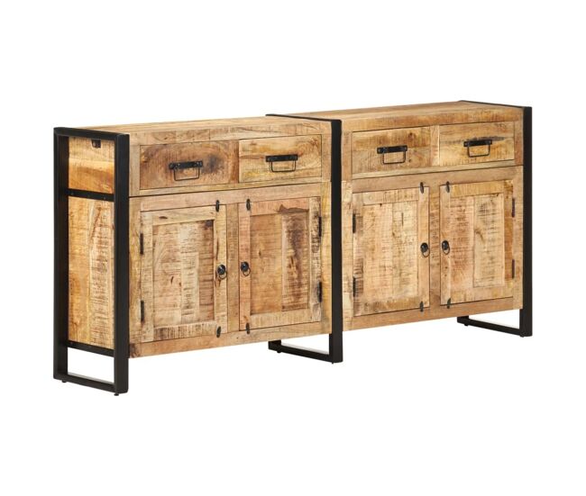 Aparador buffet cómoda armario mueble organizador cocina salón salón 172 x 35 x 80 cm madera maciza de mango marrón 02_0029558