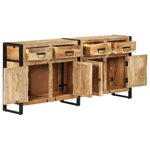 Buffet aparador cômoda armário unidade de armazenamento organizador cozinha sala sala 172 x 35 x 80 cm madeira de mangueira maciça marrom 02_0029558