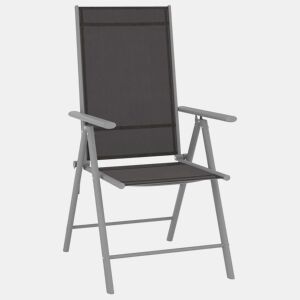 Cadeiras de jardim - Cadeiras de exterior dobráveis 4 pcs textilene preto