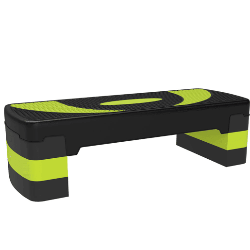 HOMCOM Step para Exercício Aeróbico Plataforma Step com Altura Ajustável em 3 Níveis com Carga Máxima 150kg para Exercício em Academia Casa 80x31x10-20 cm Verde e Preto