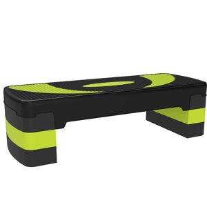 HOMCOM Step para ExercÃcio Aeróbico Plataforma Step com Altura Ajustável em 3 NÃveis com Carga Máxima 150kg para ExercÃcio em Academia Casa 80x31x10-20 cm Verde e Preto