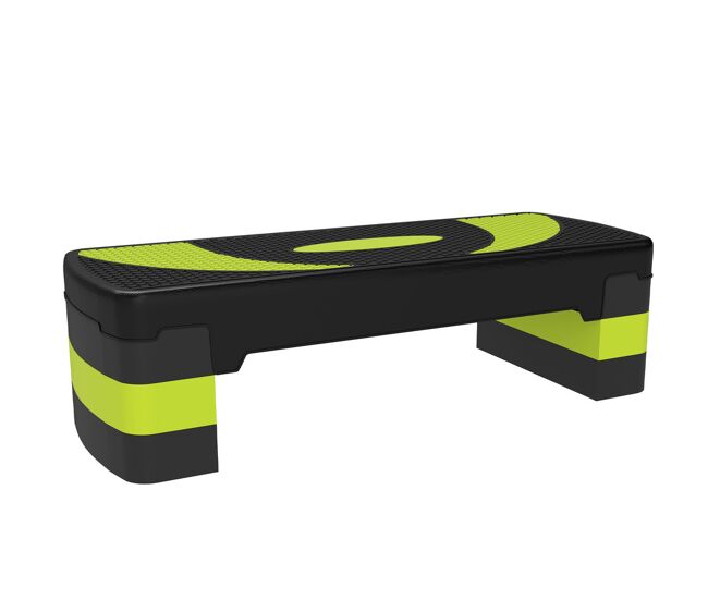 Homcom step de aeróbic, step para fitness antideslizante con altura regulable 3 niveles de 10/15/20 cm, tabla plataforma stepper para ejercicio en casa gimnasia, carga 150 kg 80x31x20 cm, verde