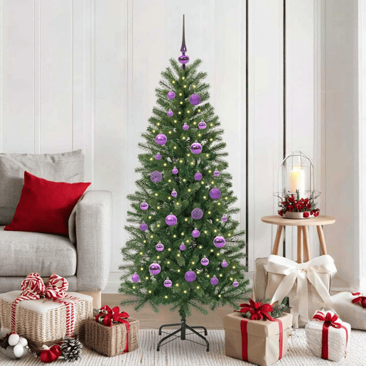 Árvore de Natal - Pinheiro de Natal Artificial com 150 LEDs Verde 150 cm PE e PVC