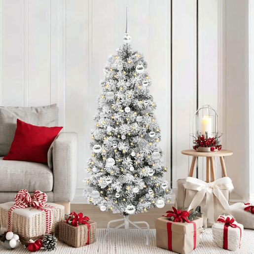 Árvore de Natal - Pinheiro de Natal Articulada Artificial Verde e branco 150 cm