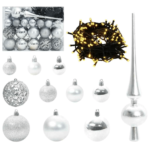 Árvore de Natal - Pinheiro de Natal Articulada Artificial Verde e branco 150 cm