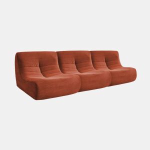 Sofá modular em tecido veludo cotelê de 3 lugares, Sokol veludo cotelê, Terracota, 91x105x72 cm
