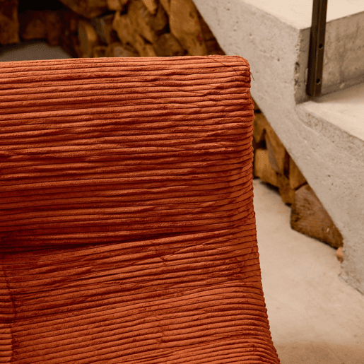 Sofá modular em tecido veludo cotelê de 3 lugares, Sokol veludo cotelê, Terracota, 91x105x72 cm