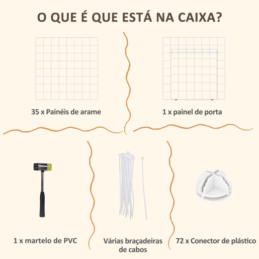 PawHut Recinto de Metal para Animais de Estimação Recinto Metálico com 36 Painéis para Pequenos Animais Desmontável DIY 146x73x73 cm Branco PawHut Recinto de Metal para Animais de Estimação Recinto Metálico com 36 Painéis para Pequenos Animais Desmontável DIY 146x73x73 cm Branco