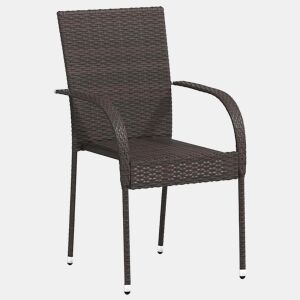 Cadeiras de exterior - Cadeiras de jardim empilháveis 4 pcs vime PE castanho