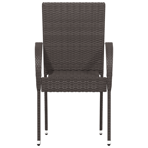 Cadeiras de exterior - Cadeiras de jardim empilháveis 4 pcs vime PE castanho