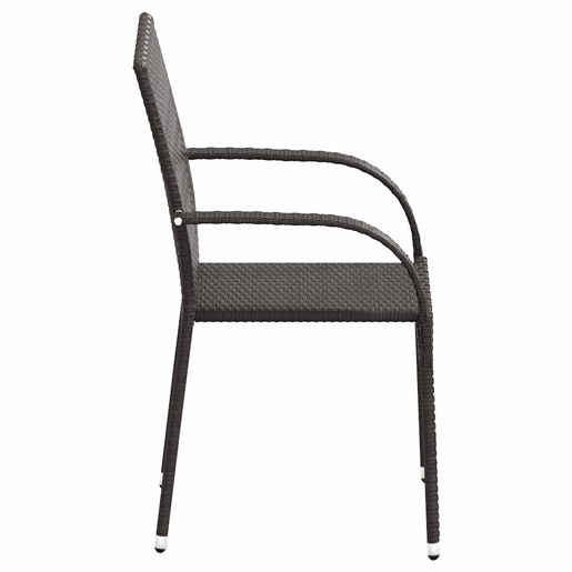 Cadeiras de exterior - Cadeiras de jardim empilháveis 4 pcs vime PE castanho