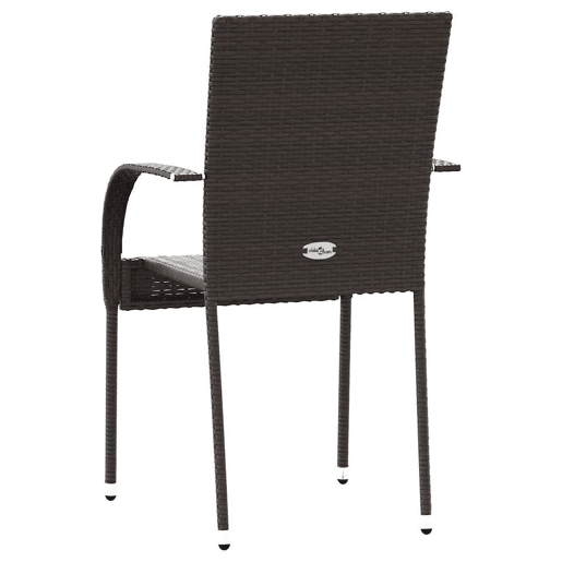 Cadeiras de exterior - Cadeiras de jardim empilháveis 4 pcs vime PE castanho