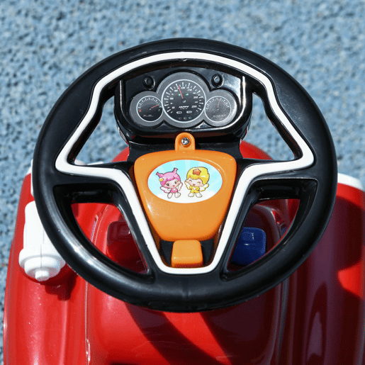 AIYAPLAY Carro Andador para Crianças de 18-36 Meses Desenho de Camião de Bombeiros Carro Andador com 3 Luzes Música Compartimento de Armazenamento e Volante 49x24x42 cm Vermelho