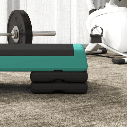 SPORTNOW Step de Aeróbica Step para Fitness Antideslizante Altura Regulável 3 Níveis de 10,515,520,5 cm Capacidade 250 kg para Exercício em Casa Ginásio 77x36x20,5 cm Verde e Preto