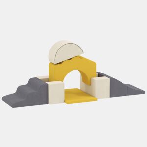AIYAPLAY Conjunto de 7 Blocos de Espuma para Crianças Blocos de Psicomotricidade Figuras de Construção Brinquedo para Aprendizagem para Escalar e Rastejar Amarelo