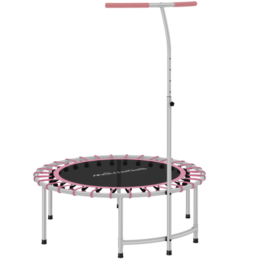 SPORTNOW Trampolim de Fitness Adultos Ø102 cm Mini Trampolim Fitness com Pega Ajustável de 5 Níveis Estrutura em Aço para Treino de Pernas Corpo em Casa Escritório Ginásio Rosa SPORTNOW Trampolim de Fitness Adultos Ø102 cm Mini Trampolim Fitness com Pega Ajustável de 5 Níveis Estrutura em Aço para Treino de Pernas Corpo em Casa Escritório Ginásio Rosa