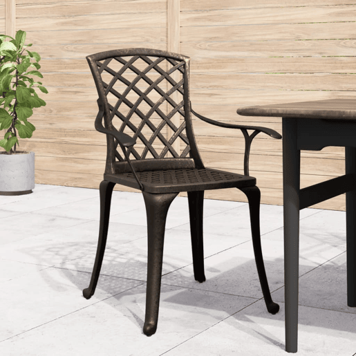 Lote de 6 Cadeiras de jardim - Cadeiras de exterior alumínio fundido bronze