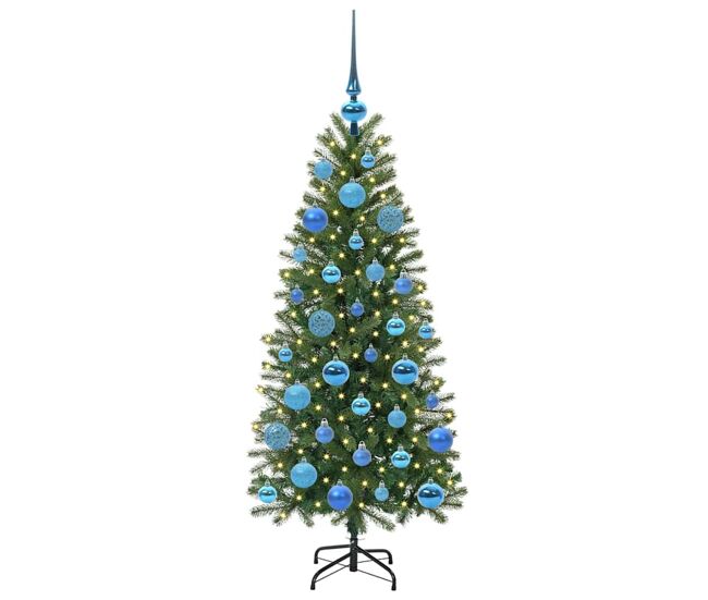 árbol de navidad - árbol navideño artificial con 150 led verde 120 cm pe y pvc