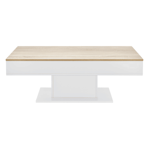 Mesa de centro da sala com 2 espaços de arrumação efeito carvalho branco 110 cm 03_0006148
