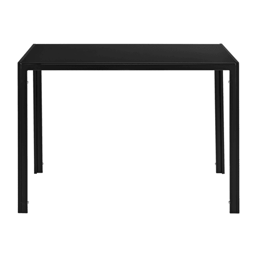 Mesa da sala de jantar cozinha sala de estar tampo de vidro pernas de aço 105 cm preto 03_00062622
