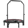 SPORTNOW Trampolim de Fitness Ø102 cm Trampolim Dobrável com Guiador Ajustável de 4 NÃveis e Bandas para Treino de Pernas e Corpo em Casa Escritório Ginásio e Exterior Carga 150 kg Vermelho