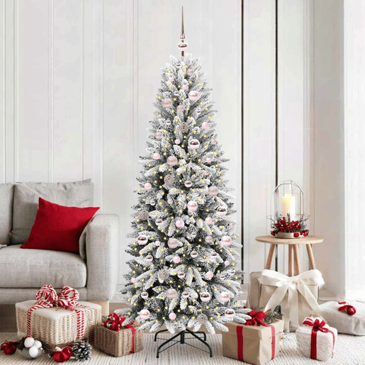 Árvore de Natal - Pinheiro de Natal Artificial com 300 LEDs Branco 73 x 73 x 180 cm