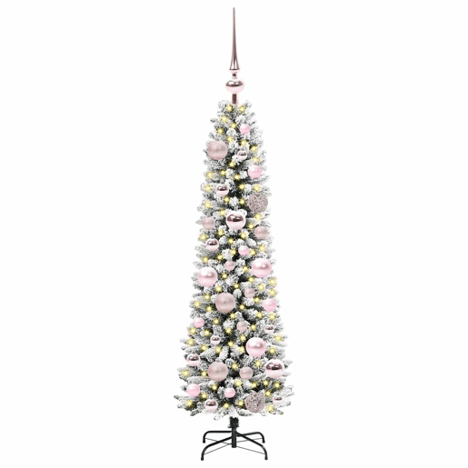 Árvore de Natal - Pinheiro de Natal Artificial com 150 LEDs Verde e branco 120 cm
