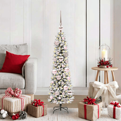 Árvore de Natal - Pinheiro de Natal Artificial com 150 LEDs Verde e branco 120 cm