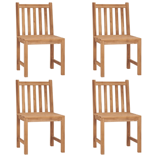 Cadeiras de jardim - Cadeiras de exterior c almofadões 4 pcs madeira de teca maciça