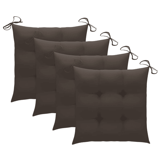 Cadeiras de jardim - Cadeiras de exterior c almofadões 4 pcs madeira de teca maciça