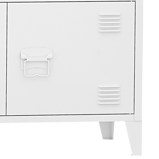 Armário de escritório unidade de armazenamento para sala de estar escritório quarto oficina metal aço 113 x 80 x 40 cm branco 03_0006324