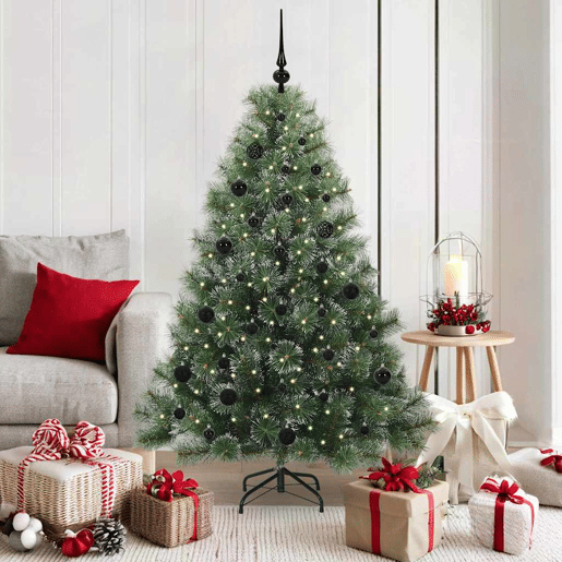 Árvore de Natal - Pinheiro de Natal Artificial com 150 LEDs Verde 150 cm PE e PVC