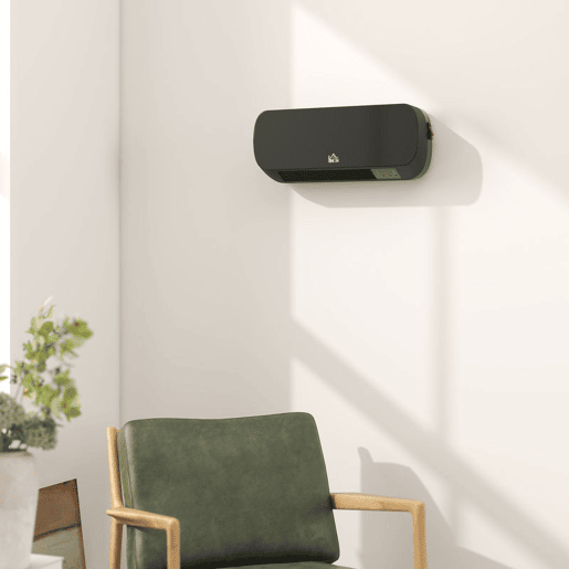 HOMCOM Aquecedor Cerâmico de Parede 1000W2000W com Controle Remoto 3 Modos de Aquecimento Temporizador de 12h Termostato e Proteção contra Superaquecimento 45x18,6x11,5 cm Preto HOMCOM Aquecedor Cerâmico de Parede 1000W2000W com Controle Remoto 3 Modos de Aquecimento Temporizador de 12h Termostato e Proteção contra Superaquecimento 45x18,6x11,5 cm Preto