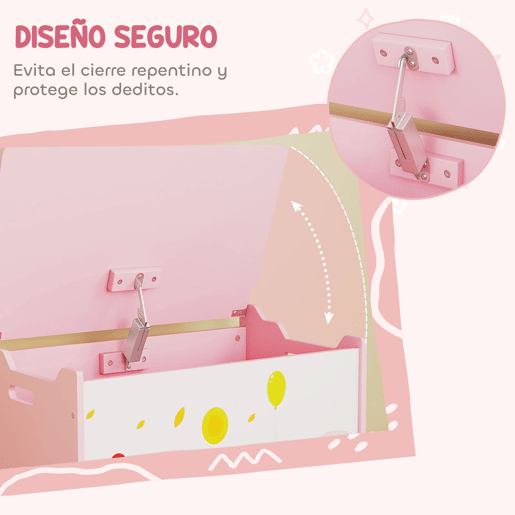 AIYAPLAY Baú de Armazenamento de Brinquedos Baú de Brinquedos Infantil Tampa Rebatível com Fecho Suave e Alças Estampados de Animais para Livros Roupa em Quarto Sala de Jogos 60x37x39 cm Rosa