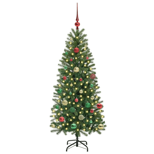 Árvore de Natal - Pinheiro de Natal Artificial com 150 LEDs Verde 150 cm PE e PVC