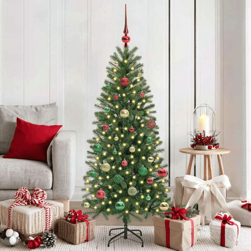 Árvore de Natal - Pinheiro de Natal Artificial com 150 LEDs Verde 150 cm PE e PVC