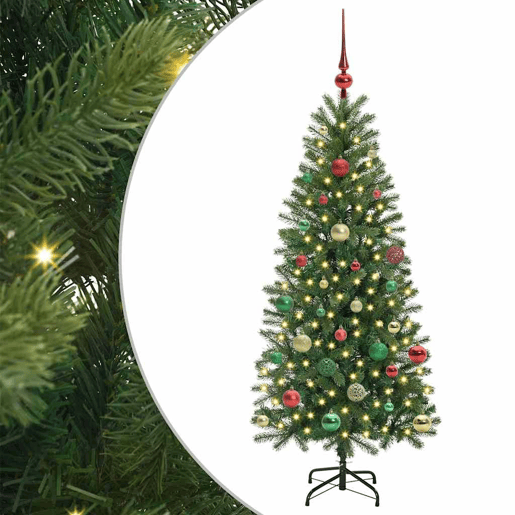 Árvore de Natal - Pinheiro de Natal Artificial com 150 LEDs Verde 150 cm PE e PVC